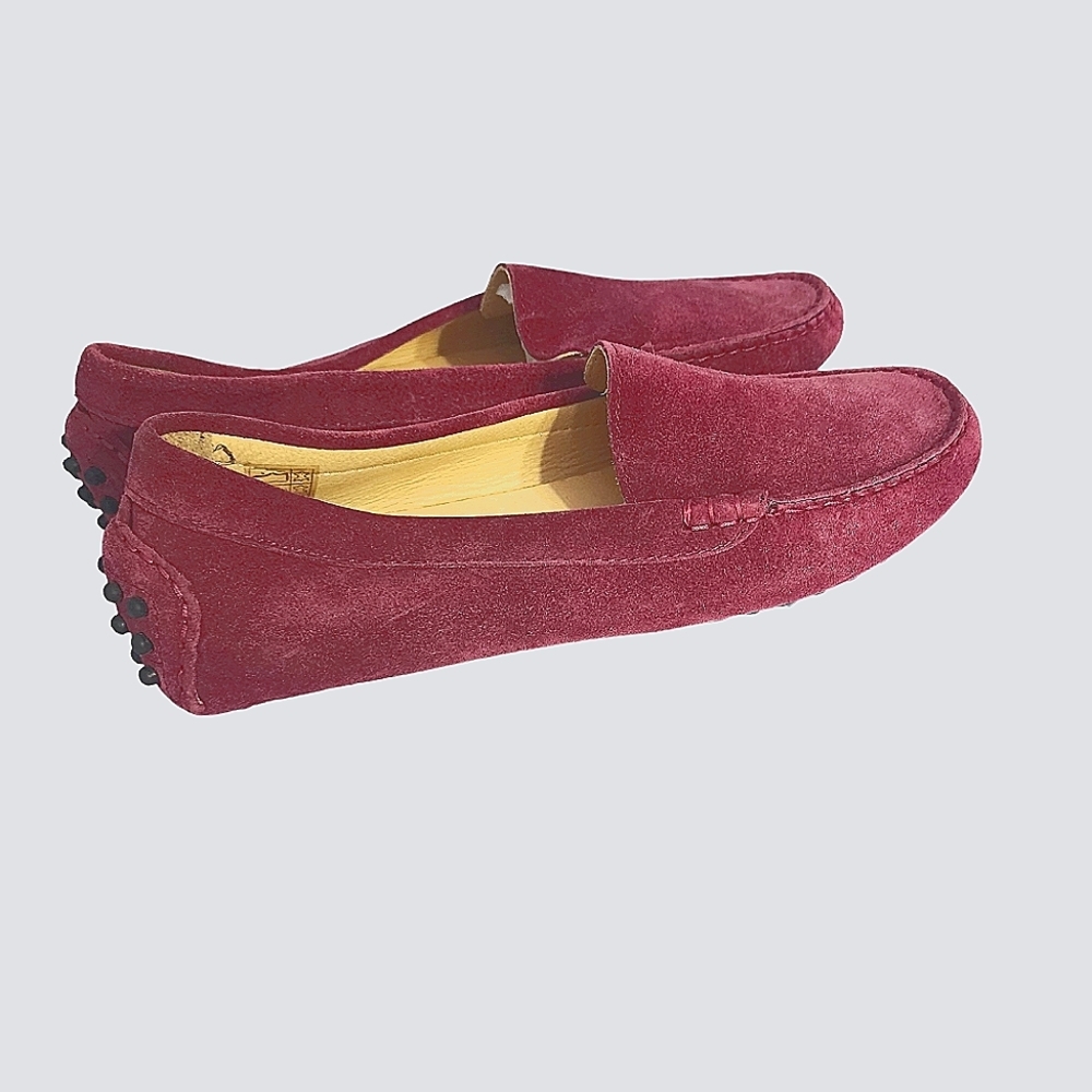 M Gemi Felize Suede Berry Wine Driving Loafers Flats 40 9